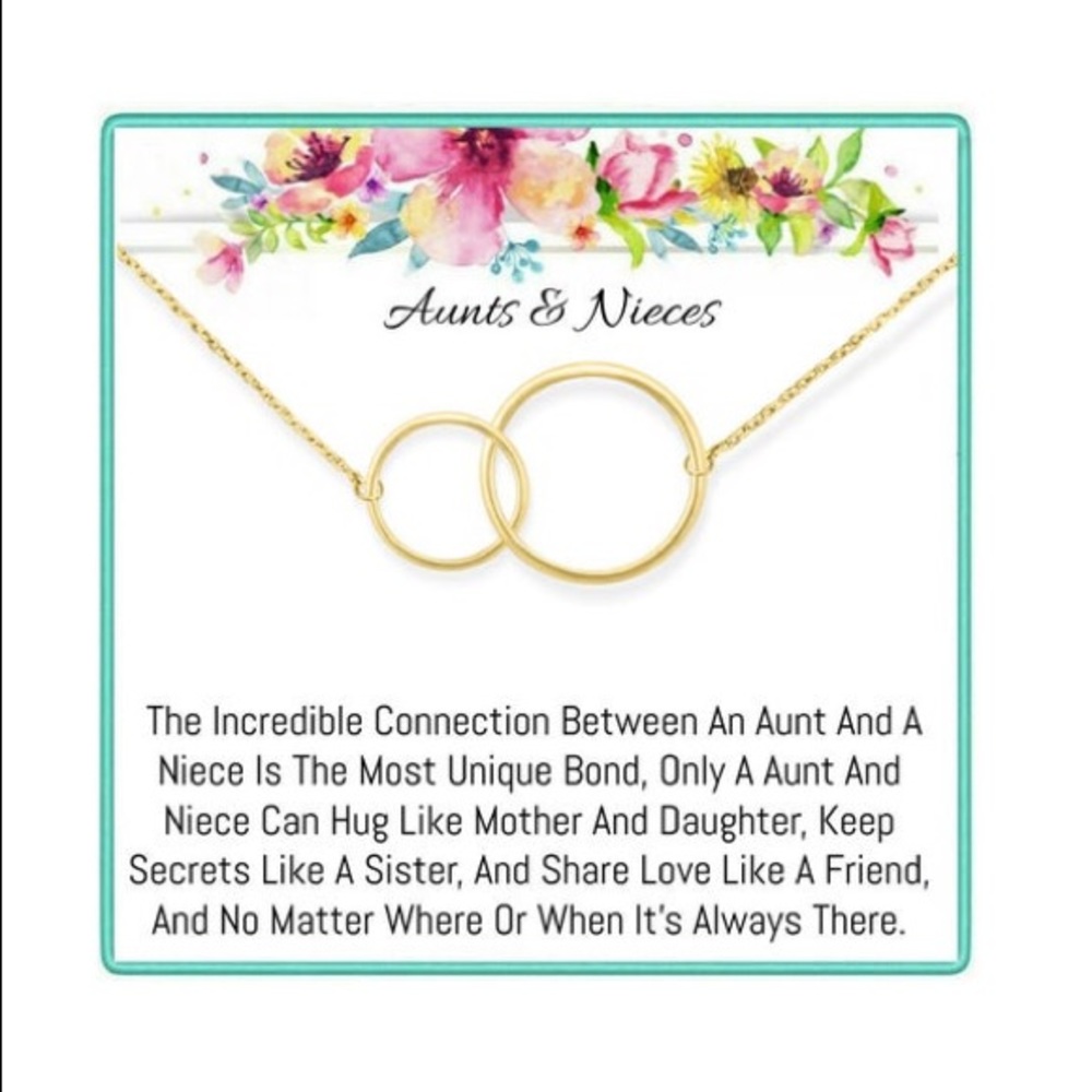 Aunt and niece interlocking circle necklace gift